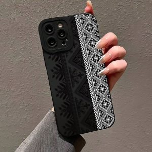Phone Case - Black Precision Hole Edge Multicolor Paint Anti-Fall Phone Case