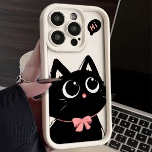 Phone case: Adorable Feline Design, Easy to Grip, Sturdy And Fashionable, Premium Protective Phone Case, Compatible with iPhone