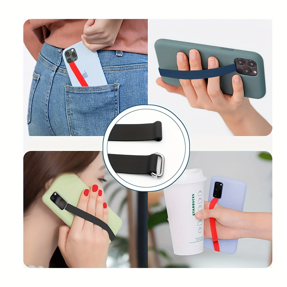 Phone Case – Fashion Easy Phone Case Silicone Lanyard Mobile Phone Case Portable Wrist Strap Silicone Elastic Rope