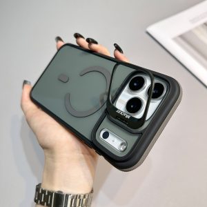 Metal Camera Phone Case, Suitable for iPhone 11-17 Series, Lens Holder, Shockproof and Anti-drop, Comfortable Grip, Compatible with iPhone 11 12 13 14 15 16 17 Pro Max. Magnetic Phone Case, Creative Lens Holder