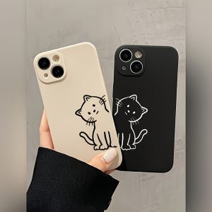 Phone Case – Line Crooked Head Cat Straight Edge Magic Cube Tpu Phone Case, a Must-Have Fashion Trend Phone Case