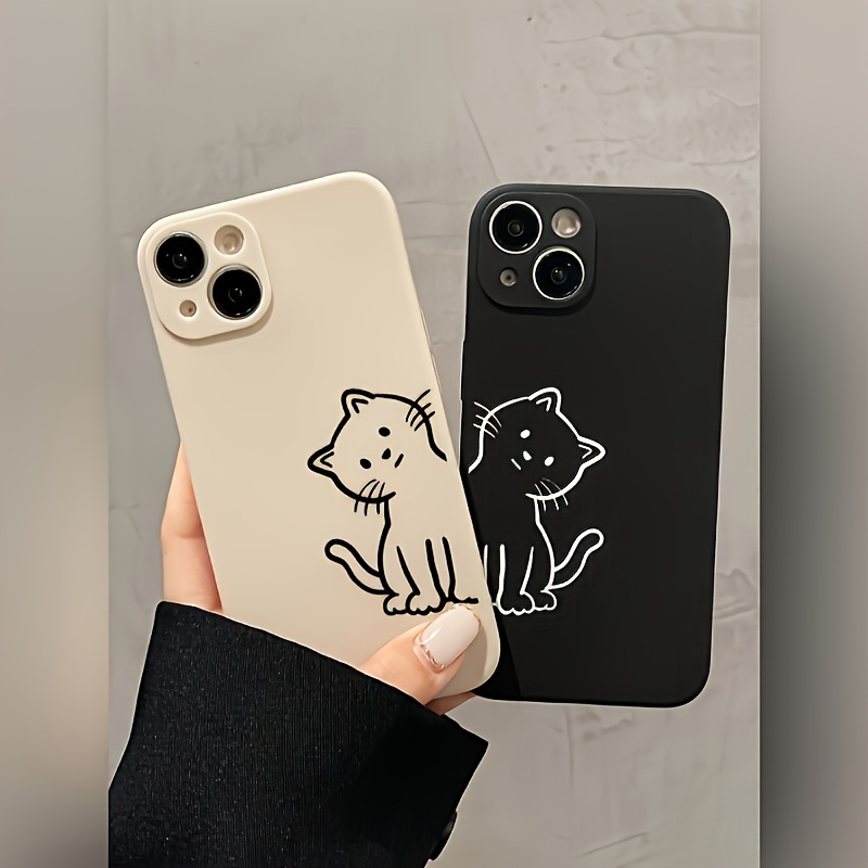 Phone Case – Line Crooked Head Cat Straight Edge Magic Cube Tpu Phone Case, a Must-Have Fashion Trend Phone Case