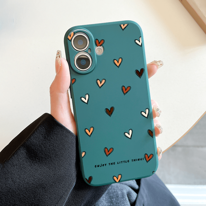 Phone case: All inclusive anti shock luxury Colored Heart Pattern Phone Case for iPhone 16 15 14 13 12 11 Pro Max XS XR 7 8 SE ZS1