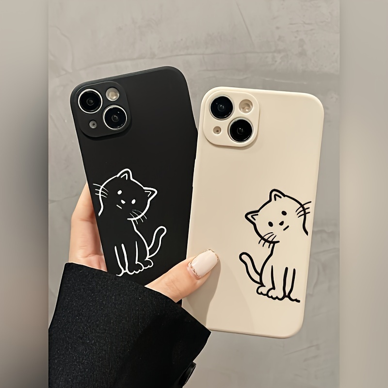 Phone Case – Line Crooked Head Cat Straight Edge Magic Cube Tpu Phone Case, a Must-Have Fashion Trend Phone Case