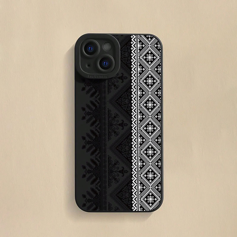 Phone Case – Black Precision Hole Edge Multicolor Paint Anti-Fall Phone Case