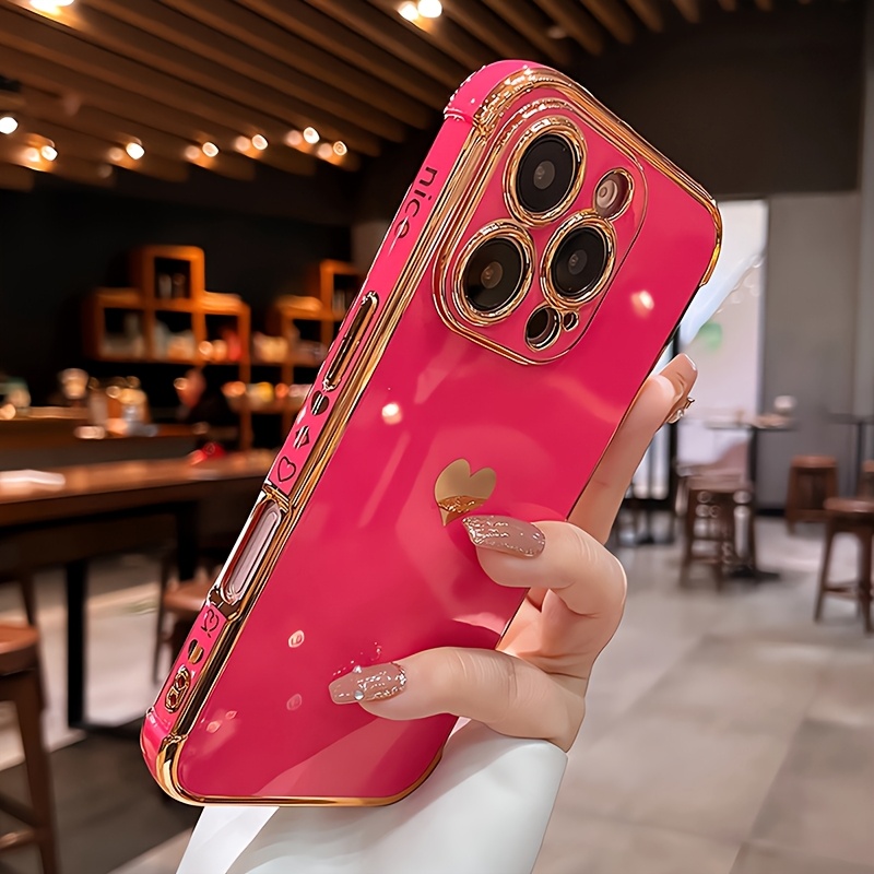 Phone Case: Luxury Plating Soft TPU Case for iPhone 17 16e 16 15 14 13 12 11 Pro Max E 17Pro 16Pro 15Pro 14Pro 13Pro IPhone16 IPhone16e IPhone15 IPhone14 IPhone13 ProMax Phone Cute Love Cover